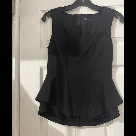 Zara Tops Zara Square Neck Peplum Top Poshmark